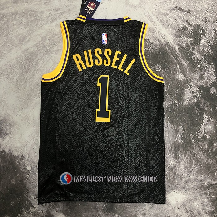 Maillot Los Angeles Lakers D'angelo Russell NO 1 Mamba 2021-22 Noir